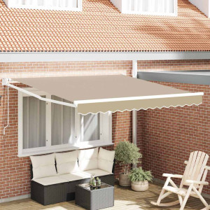 vidaXL Uttrekkbar markise Beige 350 x 250 cm Polyester og Metall