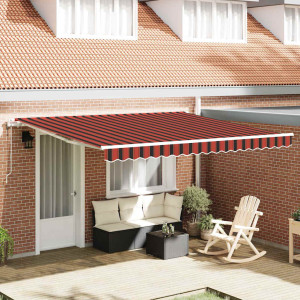 vidaXL Uttrekkbar markise oransje og brun 400 × 350 cm