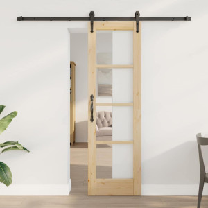 vidaXL Skyvedør Naturlig og svart 61 x 198,5 cm