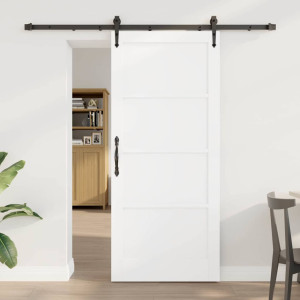 vidaXL Skyvedør ORKDAL Hvit og svart 86 x 198,5 cm Heltre furu