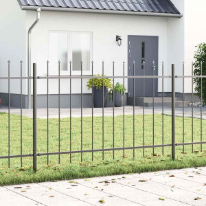vidaXL Hage Hegning WOERDEN 5 stk. 8,5 x 1,2 m Pulverlakkert stål Grå