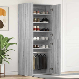 vidaXL Sko Skap 80 x 39 x 178 cm Konstruert tre Grå Sonoma