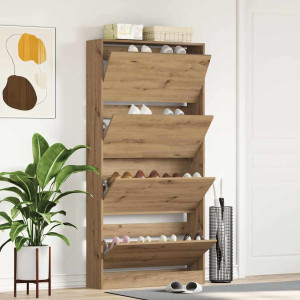 vidaXL Sko Skap 80 x 21 x 163,5 cm Konstruert tre Artisan Eik