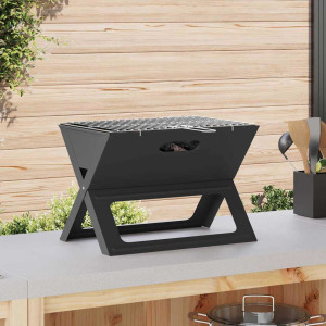vidaXL Utendørs grill 46 x 31 x 31 cm Stål Svart