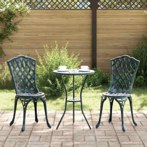vidaXL Hage Bistro Sett 3 stk. grønn Aluminium