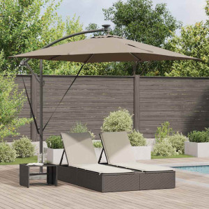 vidaXL Parasoll Gråbrun 249 x 249 x 250 cm Polyester og aluminium