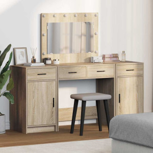 vidaXL Sminkebord 3 stk. Brun 78,5 x 41 x 135 cm Konstruert tre