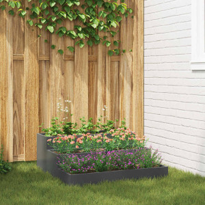 vidaXL Hageblomsterpotte Antrasitt 90 x 90 x 35 cm Kaldvalsestål