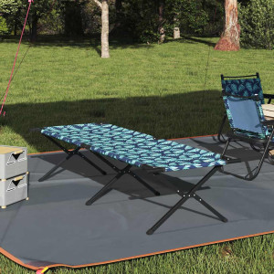 vidaXL Sammenleggbar camping seng Skog 210 x 80 x 46 cm Oxford-stoff