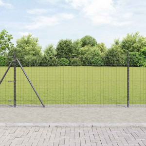 vidaXL Fence Post med betongfot 13 stk. Grå Pulverlakkert stål