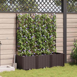 vidaXL Hageblomsterpotte 3 stk. Brun 120 x 40 x 143 cm PP