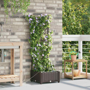 vidaXL Hageblomsterpotte Brun 40 x 40 x 126 cm PP