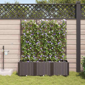 vidaXL Hageblomsterpotte 3 stk. Brun 120 x 40 x 142 cm PP