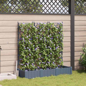 vidaXL Hageblomsterpotte 3 stk. Lysegrå 120 x 40 x 125,5 cm PP