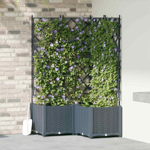 vidaXL Hageblomsterpotte 3 stk. Lysegrå 80 x 80 x 143 cm PP