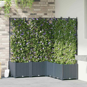 vidaXL Hageblomsterpotte 5 stk. Lysegrå 120 x 120 x 143 cm PP