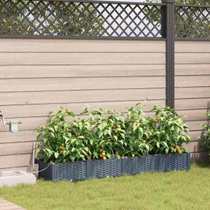 vidaXL Hageblomsterpotte 4 stk. Lysegrå 160 x 40 x 22 cm PP
