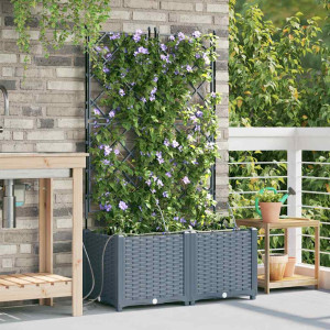 vidaXL Hageblomsterpotte 2 stk. Lysegrå 80 x 40 x 142 cm PP