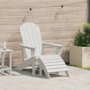 vidaXL Adirondack-stol Hvit 82 x 74 x 92 cm HDPE