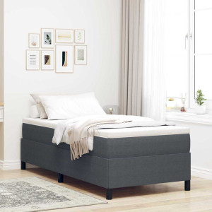 vidaXL Boksfjær Seng Mørkegrå 100 x 200 cm Corduroy stoff