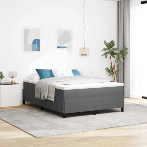 vidaXL Boksfjær Seng Lysegrå 140 x 190 cm Corduroy stoff