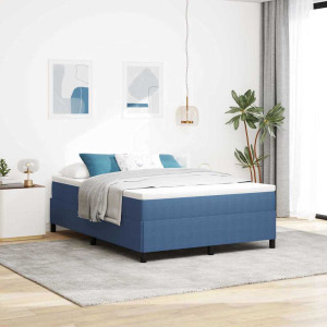 vidaXL Boksfjær Seng Blå 140 x 190 cm Corduroy stoff