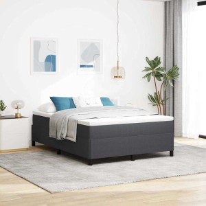 vidaXL Boksfjær Seng Mørkegrå 140 x 200 cm Corduroy stoff