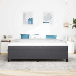 vidaXL Boksfjær Seng Mørkegrå 200 x 200 cm Corduroy stoff