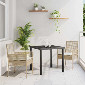 vidaXL Hage Stol 2 stk. Beige polyrotting