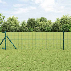 vidaXL Euro gjerde grønn 0,4 x 10 m PVC-belagt jern