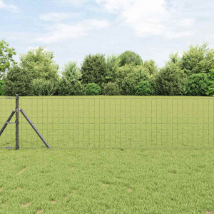 vidaXL Euro gjerde Grå 0,4 x 50 m PVC-belagt jern