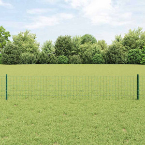 vidaXL Euro gjerdet med stolpe 10 x 0,4 m PVC-belagt stål Grønn Mesh