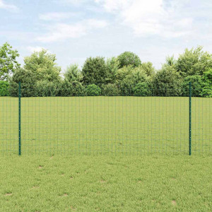 vidaXL Euro gjerdet med stolpe 10 x 1 m PVC-belagt stål Grønn Mesh