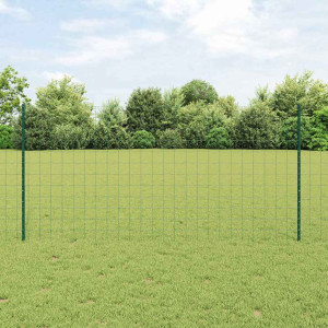 vidaXL Euro gjerdet med stolpe 25 x 1,2 m PVC-belagt stål Grønn Mesh