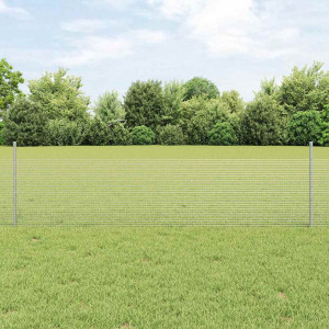 vidaXL Sveiset trådgjerde med stolper 100 x 0,5 m Galvanisert stål