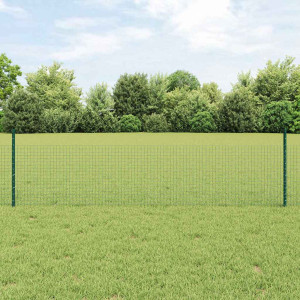 vidaXL Sveiset trådgjerde med stolper 25 x 0,5 m Galvanisert stål Mesh