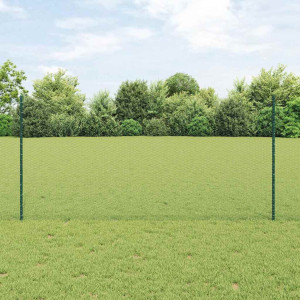vidaXL Sekskantet gjerde med post 50 x 1,2 m PVC-belagt stål Grønn