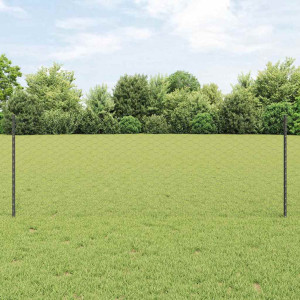 vidaXL Sekskantet gjerde med post 10 x 0,8 m PVC-belagt stål Grå Mesh