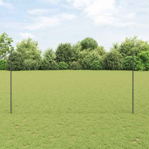 vidaXL Sekskantet gjerde med post 100 x 1,5 m PVC-belagt stål Grå Mesh