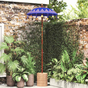vidaXL Balinesisk Parasol Blå 125 x 125 x 260 cm