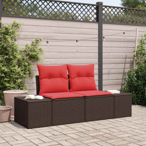 vidaXL Hagemøbelsofa 2-Antall seter polyrotting