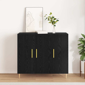 vidaXL Serviesskap Svart Eik 90 x 34 x 80 cm Konstruert tre