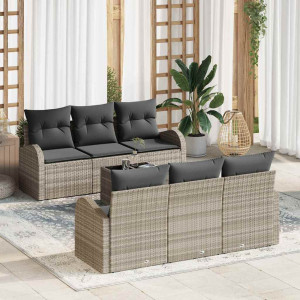 vidaXL Hagesofa Set Lysegrå 55 x 55 x 37 cm polyrotting