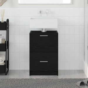 vidaXL Baderomsskap Svart Eik 40 x 37 x 59 cm Konstruert tre