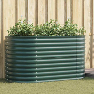 vidaXL Hevet bed Grønn 160 x 80 x 81 cm Stål