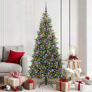 vidaXL Kunstig sammensatt juletre med 300 LED grønn 180 cm PE og PVC