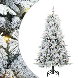 vidaXL Kunstig sammensatt juletre med 150 LED Hvit 150 cm PE og PVC
