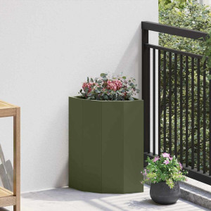 vidaXL Hjørne Plante Olivengrønn 30 x 30 x 50 cm Stål