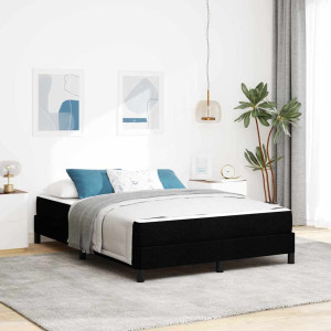 vidaXL Boksfjær Seng med madrass Svart 140 x 190 cm stoff