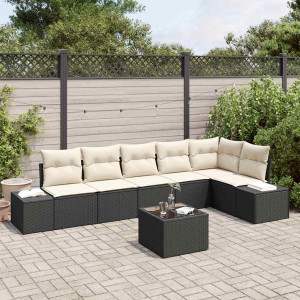 vidaXL Hagesofa Set med lagring Brun og Krem polyrotting